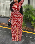Geometric Slit Maxi Dress