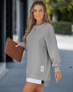 Drop-Shoulder Slit Zip Sweatshirt — Noélla Montréal
