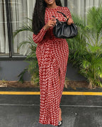 Geometric Slit Maxi Dress