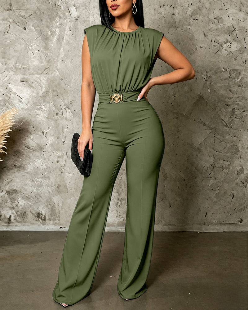 Backless Ruched Jumpsuit