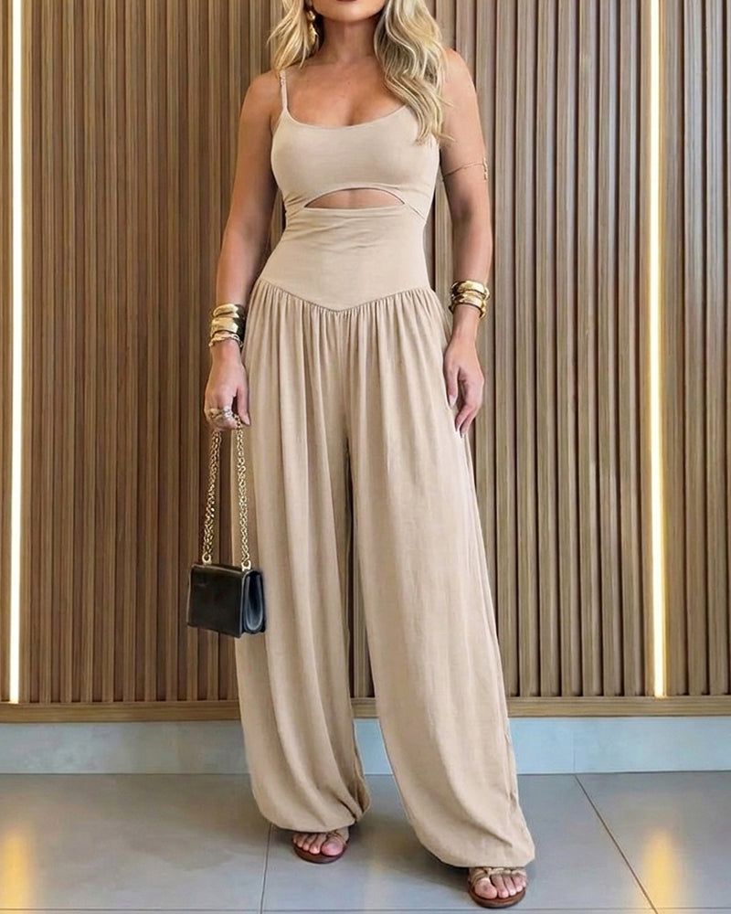 Backless Ruched Cutout Romper