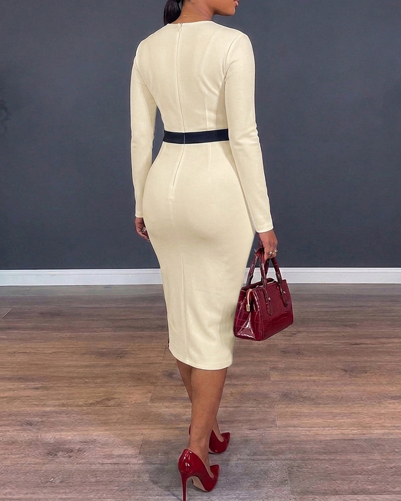 Contrast Slit Midi Dress — Noélla Montréal