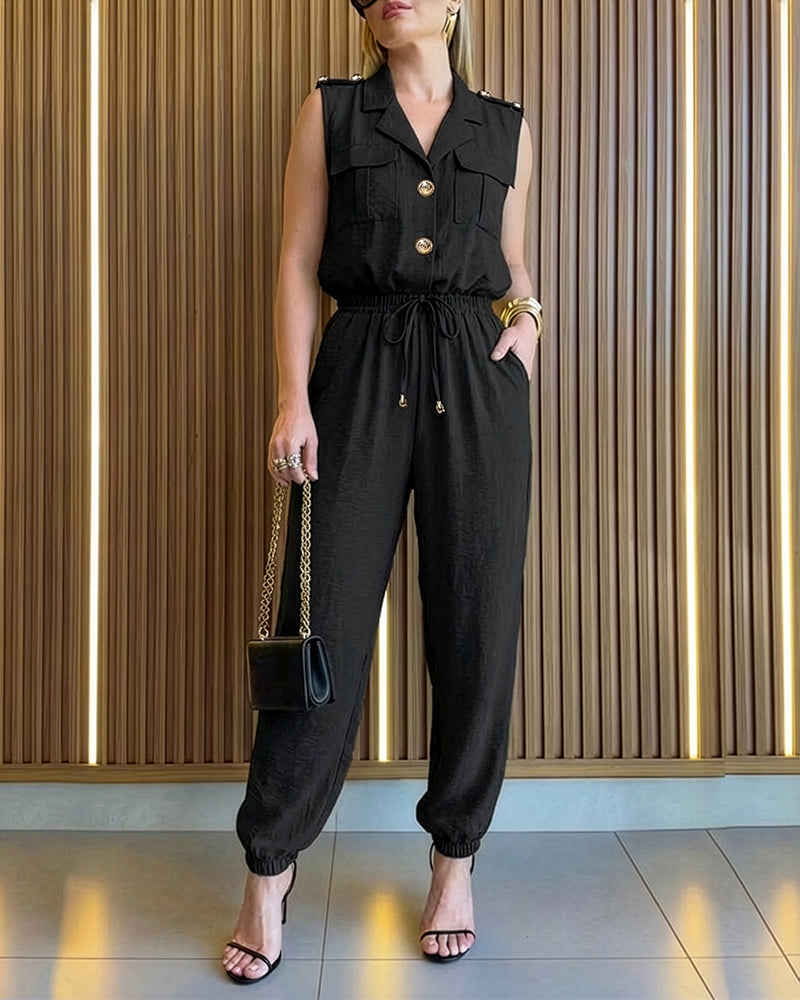 Drawstring Pocket Jumpsuit