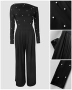 Ruched Wide-Leg Pearl Jumpsuit — Noélla Montréal