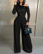 Ruched Wide-Leg Pearl Jumpsuit — Noélla Montréal