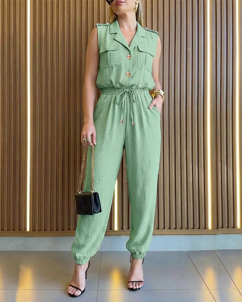 Drawstring Pocket Jumpsuit