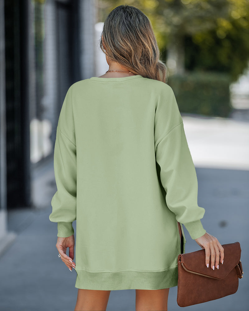 Drop-Shoulder Slit Zip Sweatshirt — Noélla Montréal