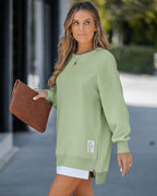 Drop-Shoulder Slit Zip Sweatshirt — Noélla Montréal