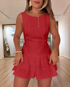 Backless Ruffle Romper