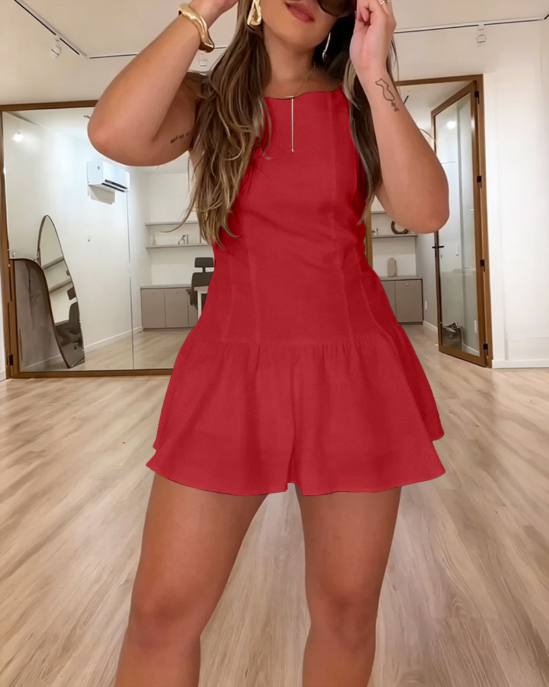 Backless Ruffle Romper